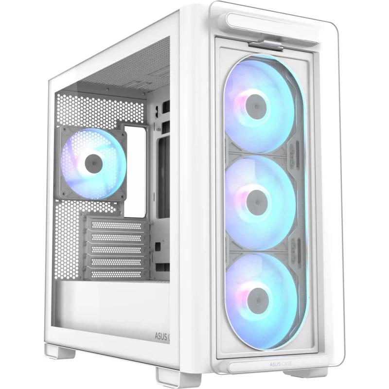 Carcasa ASUS A23 PLUS TG ARGB WHITE, RGB, Mid Tower,