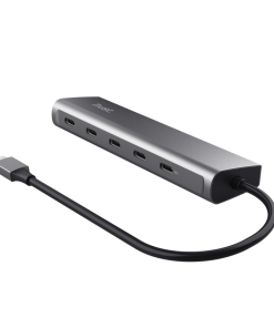 Hub USB Trust Halyx, USB-C, 5 porturi, Gri - imagine 4