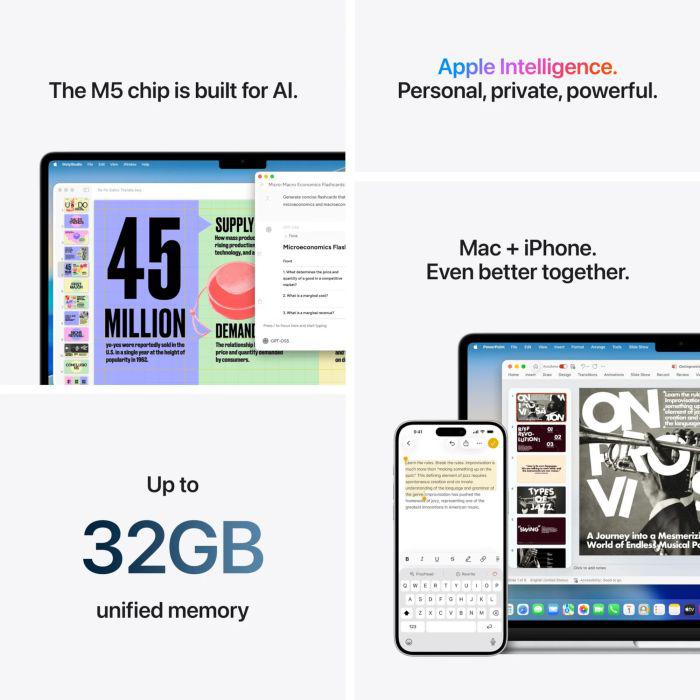 MacBook Air 15.3" Retina/Apple M5 (CPU 10-core, GPU 10-core, NeuralEngine16-core)/16GB/1TB - imagine 5