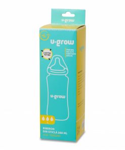 Biberon de sticla 260 ml+2 tetine extra, U-Grow - imagine 4