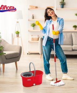SET CURATENIE CU MOP ROTATIV, CLEAN360, ROSU - imagine 4