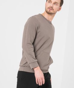 BLUZA COTON CASUAL BARBATI TAUPE-XXL - imagine 2