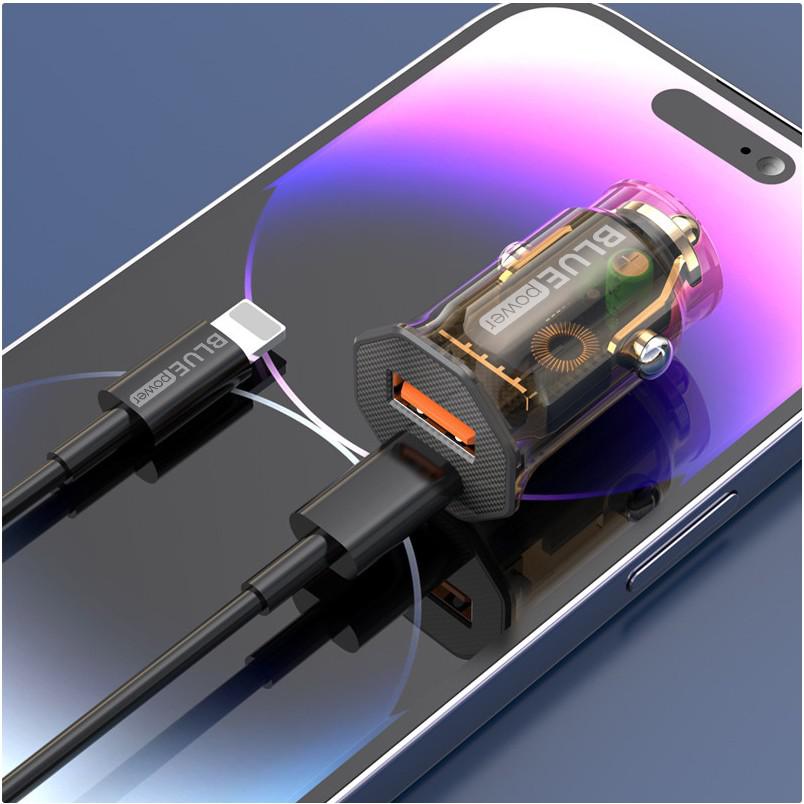 BLUEpower Car Adapter BCC50 33W/3A 1xUSB-A & 1xUSB-C Black + - imagine 4