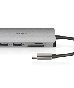 Hub USB D-Link DUB-M810, USB-C, 8 porturi, HDMI, RJ-45, Gri - imagine 4