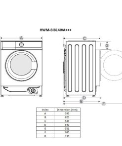 Masina de spalat rufe incorporabila HEINNER HWM-BI814IVA+++, 8 Kg, 1400 - imagine 5