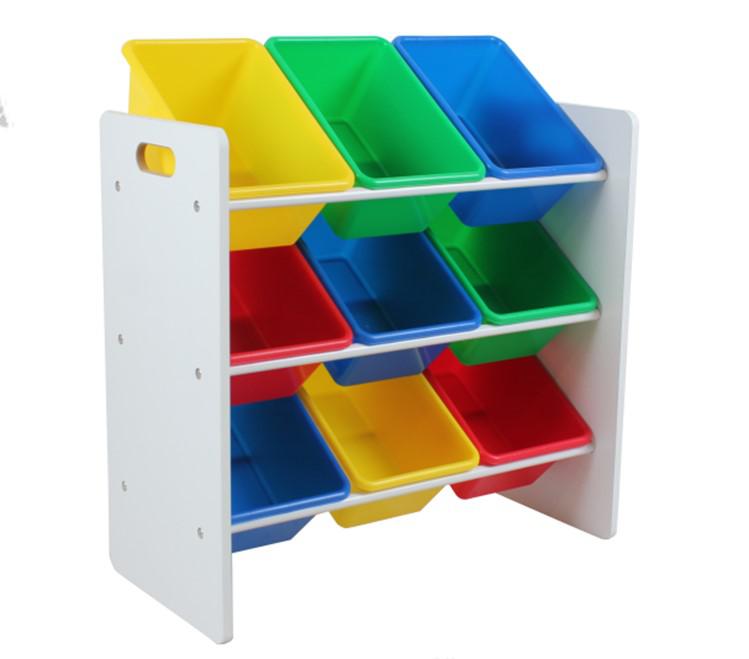 Raft depozitare jucarii cu 9 cosuri multicolore, U-Grow
