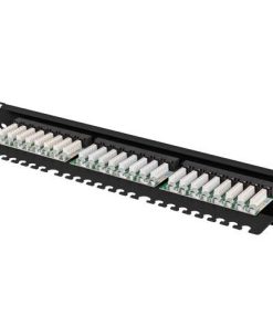Patch panel 24 porturi 1U 19" Cat.5e UTP cu organizator