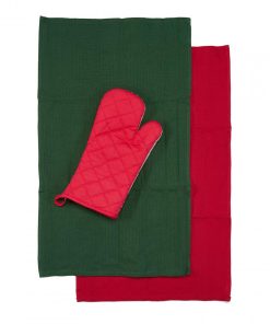 Set manusa bucatarie 3 piese Craciun Green - imagine 2