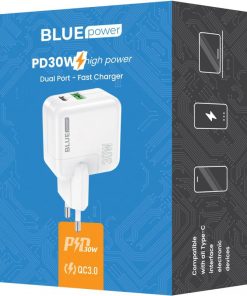 BLUEpower Adapter BC111A 30W/3A 1xUSB-A & 1xUSB-C White - imagine 3