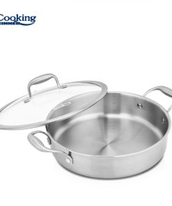 CRATITA INOX+CAPAC STICLA 26X7CM, 3.5L, ATOMIC3, COOKING BY HEINNER - imagine 3