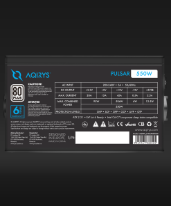 Sursa Aqirys Pulsar, 80 PLUS White, RGB, 550 W - imagine 4