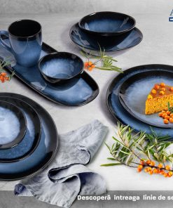 SET 4  FARFURII OVALE CERAMICA 21 CM, SERENITY, ART - imagine 4