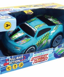 MASINUTA CU LUMINI, SUNETE SI SISTEM PULLBACK RACER, SCARA 1/24,VERDE - imagine 2