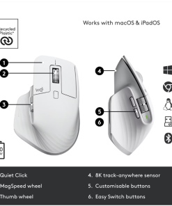 Mouse Wireless Logitech MX Master 3S Performance Wireless Mouse, 8000 - imagine 2